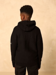 Black Utility Knitted Hoodie (3-16yrs) - Image 3 of 4