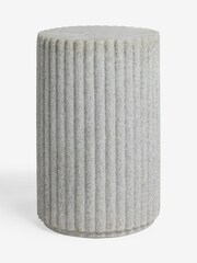 Grey Textured Ribbed Side Table - Image 3 of 5