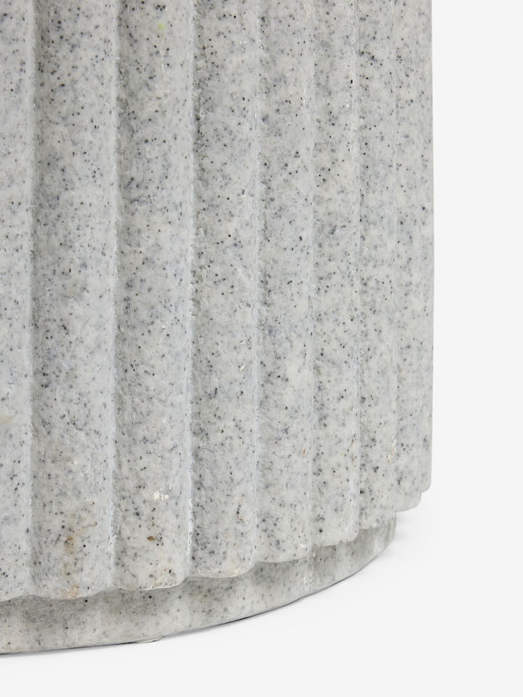 Grey Textured Ribbed Side Table - Image 5 of 5