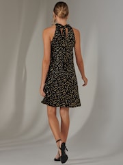 Jolie Moi Black Halter Neck Tie Mini Dress - Image 2 of 6