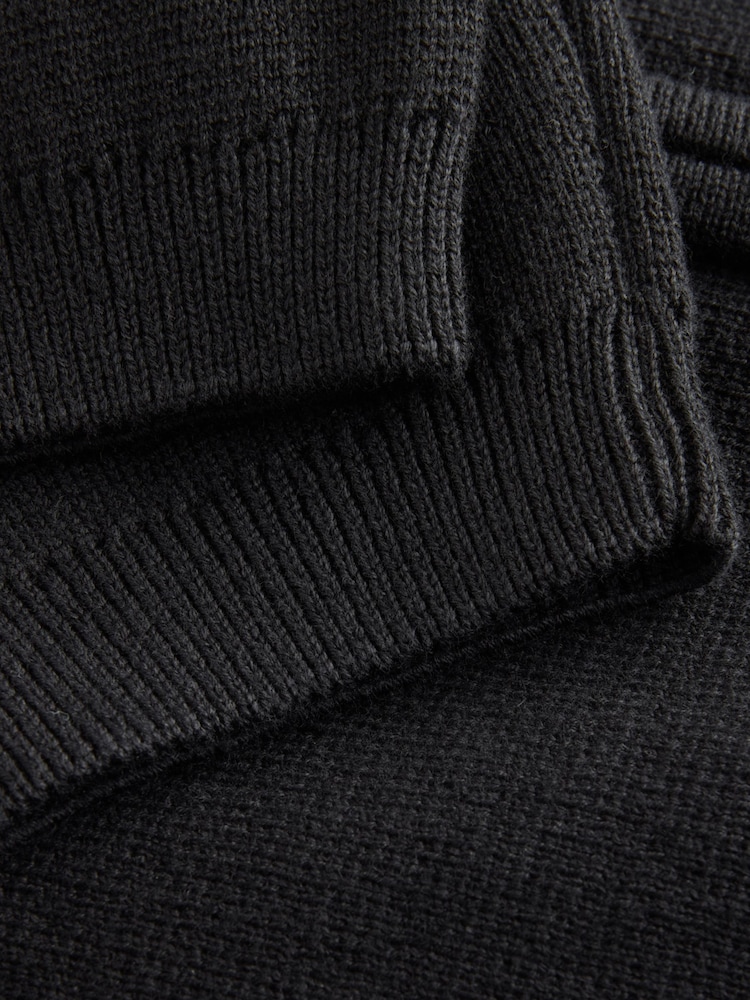 Black Zip Through Knitted Cardigan (3-16yrs) - Image 4 of 5