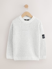 Light Grey Utility Knitted Crew Neck Jumper (3-16yrs) - Image 5 of 9