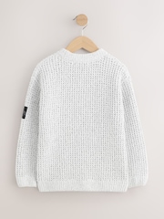Light Grey Utility Knitted Crew Neck Jumper (3-16yrs) - Image 6 of 9