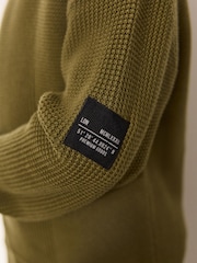 Khaki Green Utility Knitted Crew Neck Jumper (3-16yrs) - Image 4 of 9