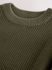 Khaki Green Utility Knitted Crew Neck Jumper (3-16yrs) - Image 7 of 9
