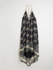 River Island Black Monochrome Palm Print Maxi Dress - Image 5 of 6