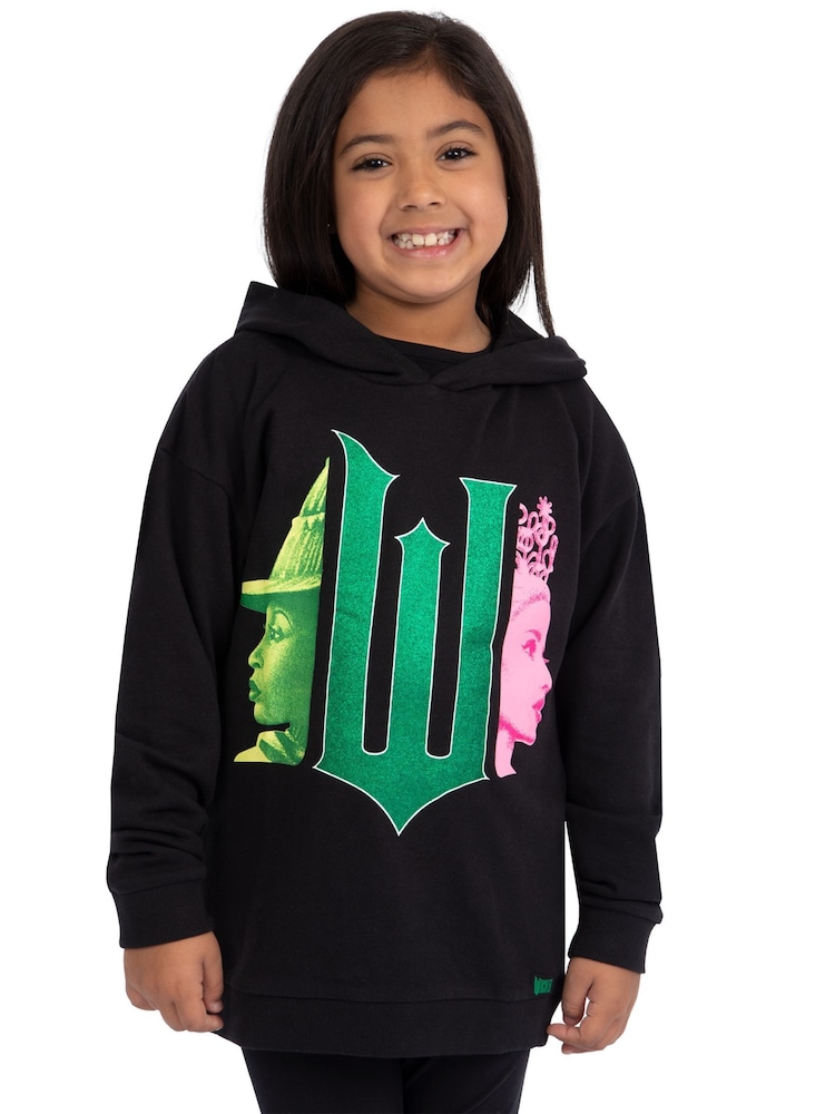 Character Black Wicked Elphaba And Glinda 100% Cotton Hoodie - Image 1 of 10