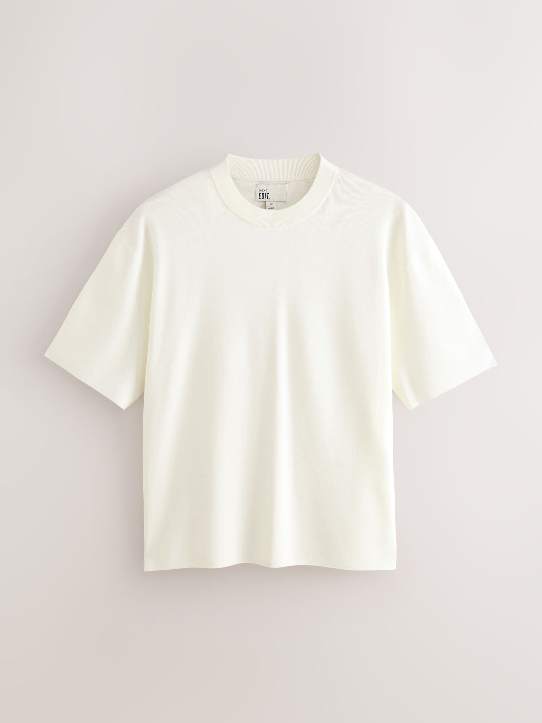 エクリュ36 Buy Ecru White EDIT Relaxed Fit Short Sleeve Premium Knit Crew