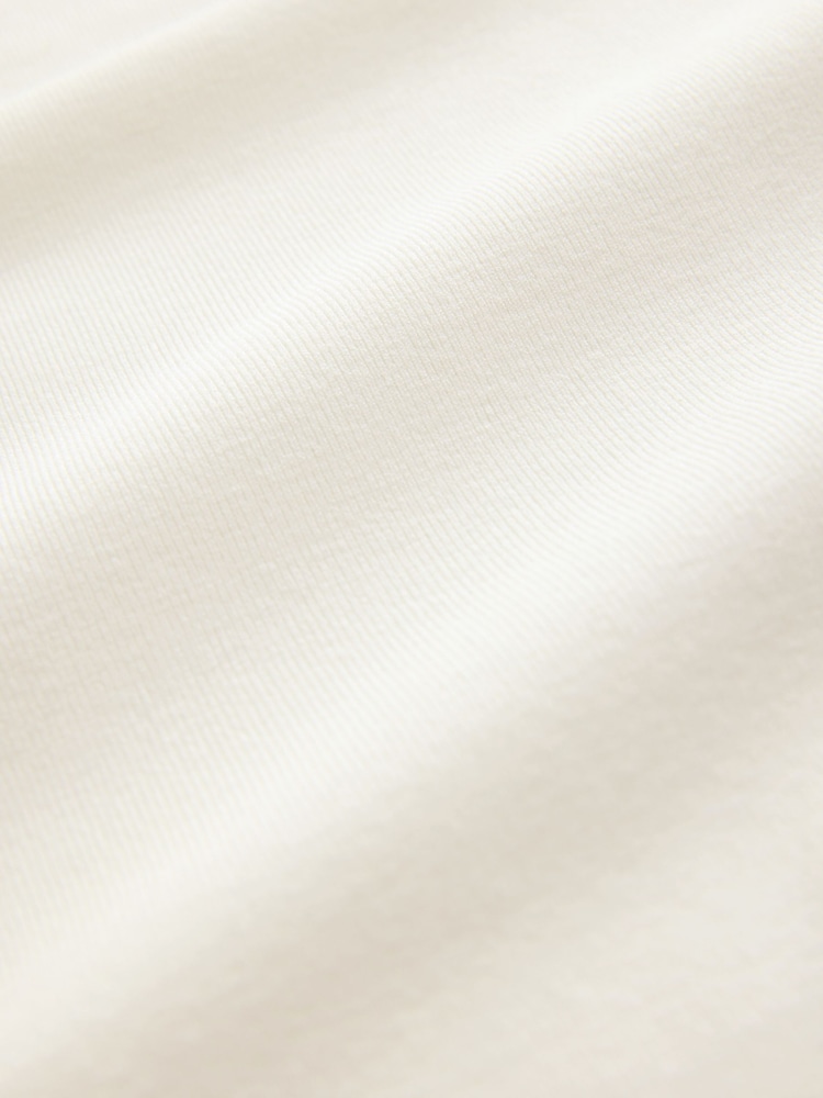 Ecru White Relaxed Fit EDIT Short Sleeve Premium Knitted Crew T-Shirt - Image 8 of 8