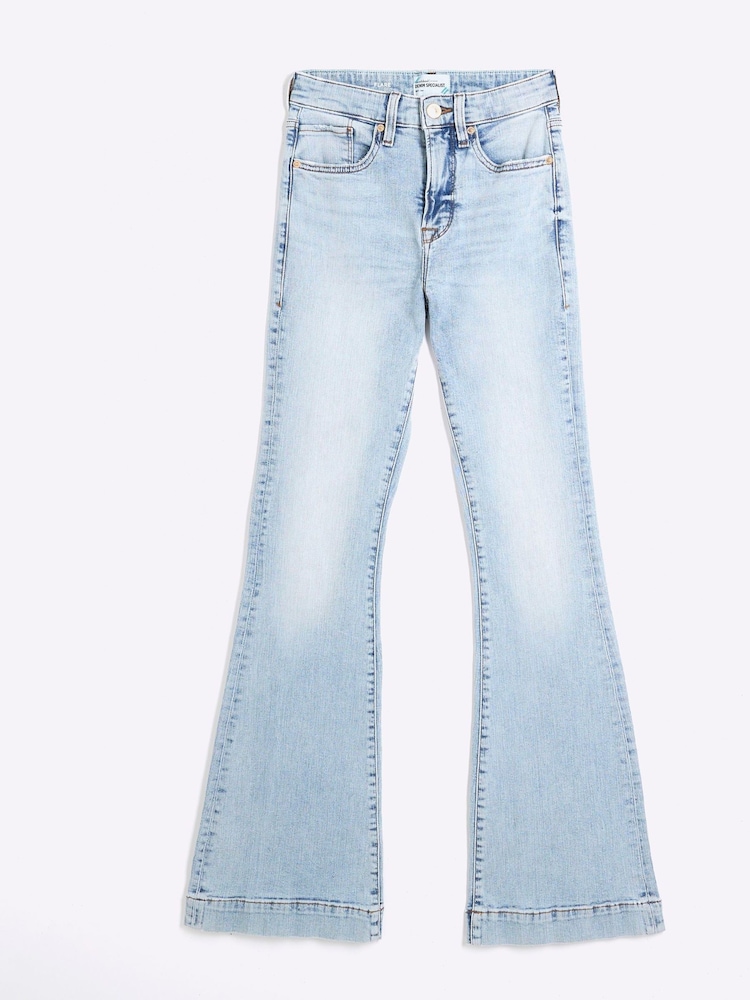 River Island Blue High Rise Tummy Hold Flare Jeans - Image 5 of 6
