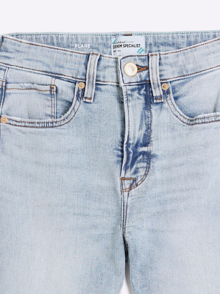 River Island Blue High Rise Tummy Hold Flare Jeans - Image 6 of 6