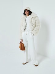 River Island White 2 Piece 100% Cotton Sweat and Trousers Set - Image 2 of 6