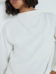 River Island White 2 Piece 100% Cotton Sweat and Trousers Set - Image 4 of 6