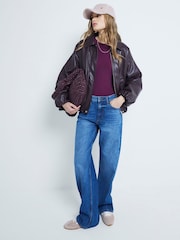 River Island Burgundy Crew Neck 100% Cotton Bodies 2 Pack - Imagen 2 de 5