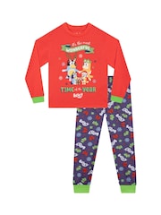 Character Red Bluey And Bingo Christmas Pyjamas - Image 1 of 7