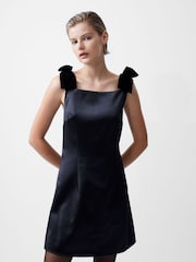 French Connection Black Carey Square Neck Dress - Image 3 of 4