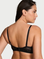 Victoria's Secret Black Add 2 Cups Push Up Bombshell Rose Lace Bra - Image 2 of 3