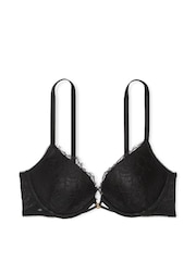 Victoria's Secret Black Add 2 Cups Push Up Bombshell Rose Lace Bra - Image 3 of 3