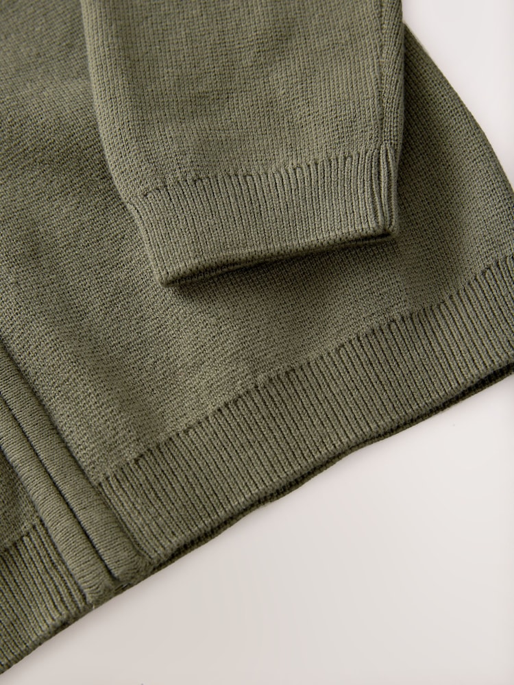 Khaki Green Zip Through Knitted Cardigan (3-16yrs) - Image 8 of 8 Khaki Green Zip Through Knitted Cardigan (3-16yrs) - Image 8 of 8