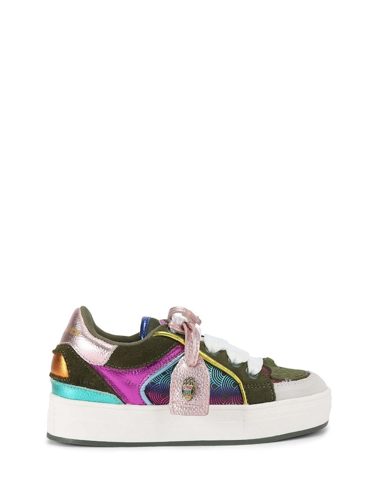 Kurt Geiger London Green Junior Mini Southbank Tag Trainers - Image 1 of 4