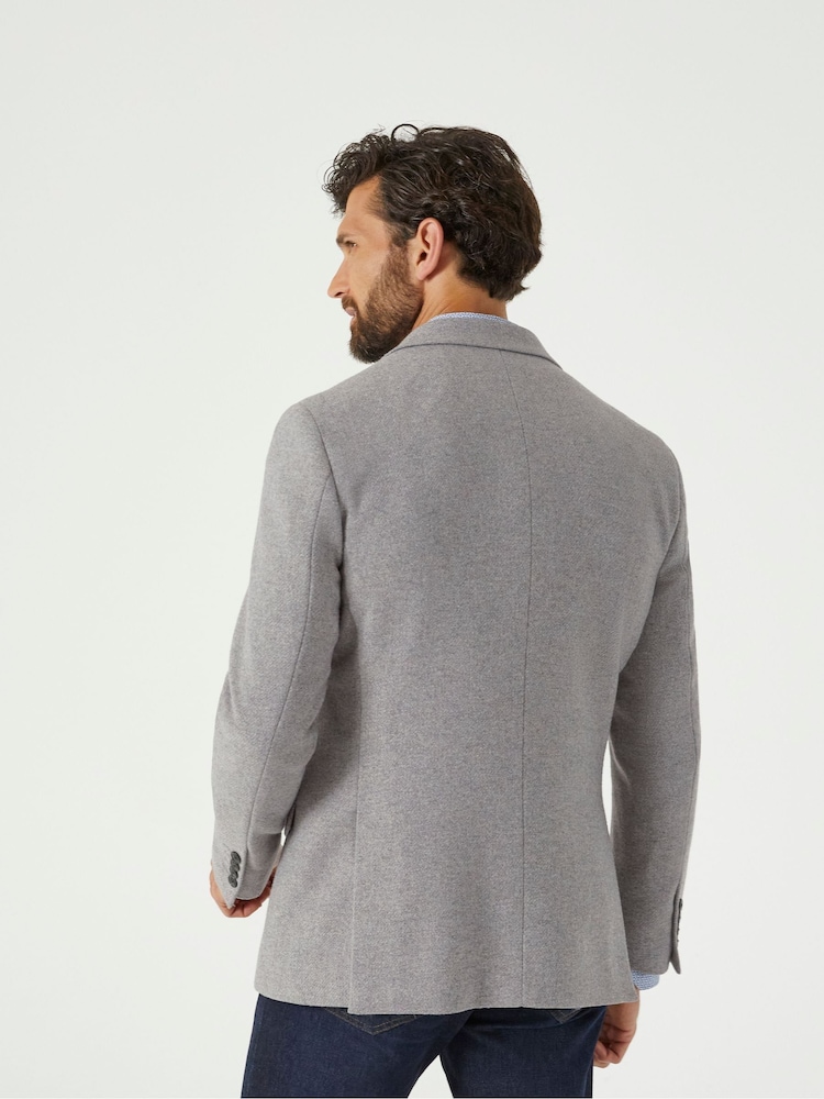 Skopes Grey Tailored Fit Tweed Effect Ingram Jacket - Image 2 of 5