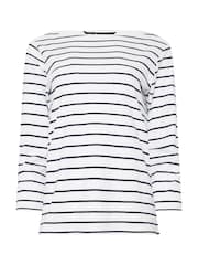 M&Co Red/Navy Blue Striped Slash Neck 100% Cotton T-Shirts 2 Pack - Image 7 of 8