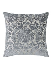 Laura Ashley Steel Peacock Damask Cushion - Image 2 of 4