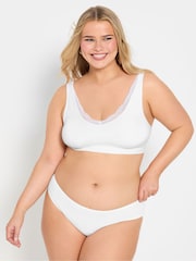 Yours Curve Black Seamfree Ribbed Lace Trim Bras 2 Pack - Image 2 of 5