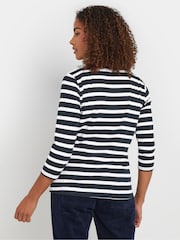 M&Co Blue 100% Cotton 3/4 Sleeve Crew Neck Top - Image 3 of 5