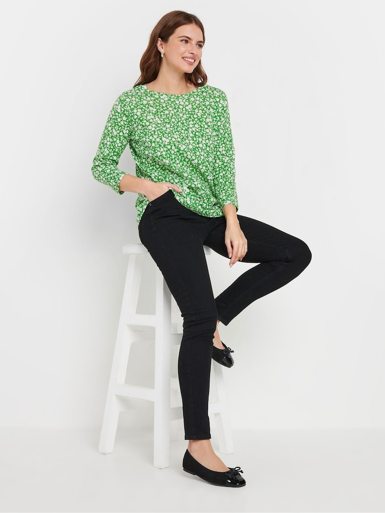 M&Co 100% Cotton 3/4 Sleeve Crew Neck Top - Imagen 2 de 5 M&Co 100% Cotton 3/4 Sleeve Crew Neck Top - Imagen 2 de 5