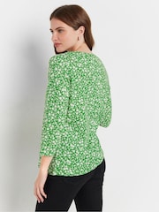 M&Co 100% Cotton 3/4 Sleeve Crew Neck Top - Imagen 3 de 5