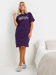 Yours Curve Purple Follow Your Dreams Sleep T-Shirts 2 Pack - Image 2 of 8