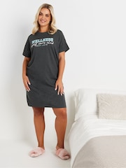 Yours Curve Grey Wellness Sleep T-Shirts 2 Pack - Image 3 of 8