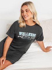 Yours Curve Grey Wellness Sleep T-Shirts 2 Pack - Image 5 of 8