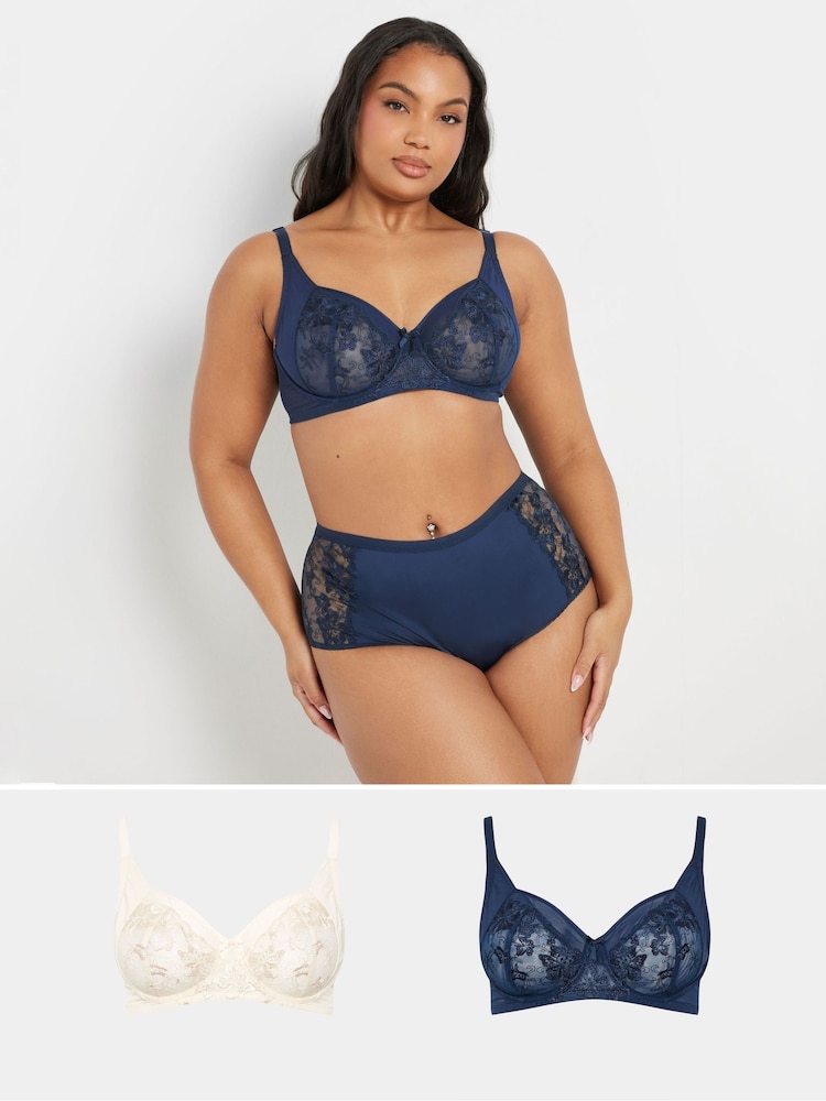 Yours Curve Floral Print Embellished Underwired Bras 2 Pack - Bilde 1 av 8 Yours Curve Floral Print Embellished Underwired Bras 2 Pack - Bilde 1 av 8