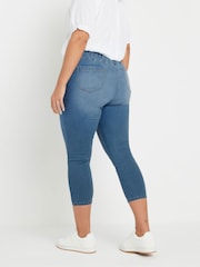 Yours Curve Blue Cropped Jenny Jeggings - Image 3 of 9