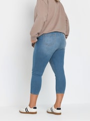 Yours Curve Blue Cropped Jenny Jeggings - Image 6 of 9
