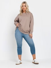 Yours Curve Blue Cropped Jenny Jeggings - Image 7 of 9