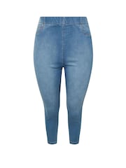 Yours Curve Blue Cropped Jenny Jeggings - Image 9 of 9
