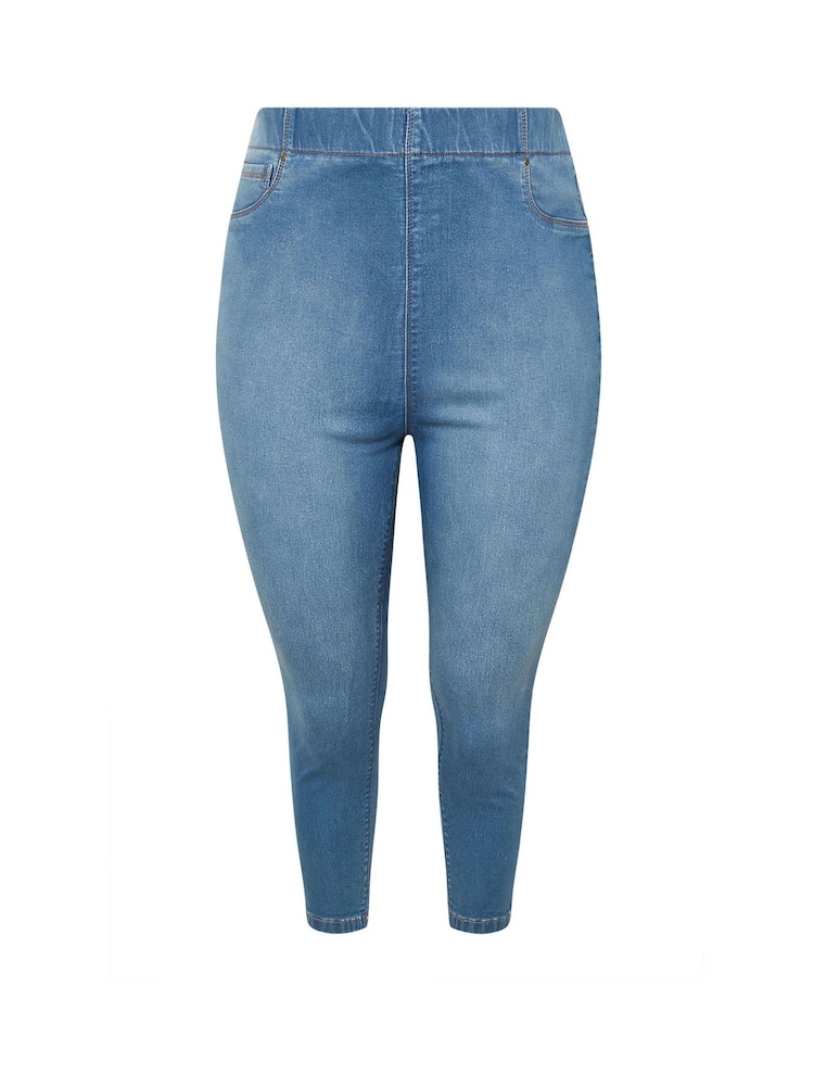 Yours Curve Blue Cropped Jenny Jeggings - Image 9 of 9 Yours Curve Blue Cropped Jenny Jeggings - Image 9 of 9