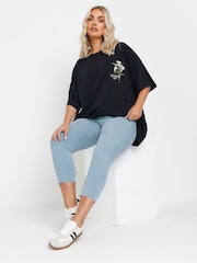 Yours Curve Blue Cropped Jenny Jeggings - Image 2 of 6