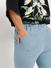 Yours Curve Blue Cropped Jenny Jeggings - Image 4 of 6