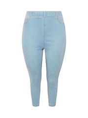 Yours Curve Blue Cropped Jenny Jeggings - Image 6 of 6