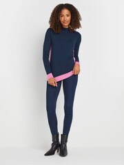 M&Co Navy Blue/Pink Colourblock Knitted Jumper - Image 2 of 5