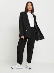 PixieGirl Petite Black Tailored Barrel Button Trousers - Image 1 of 5