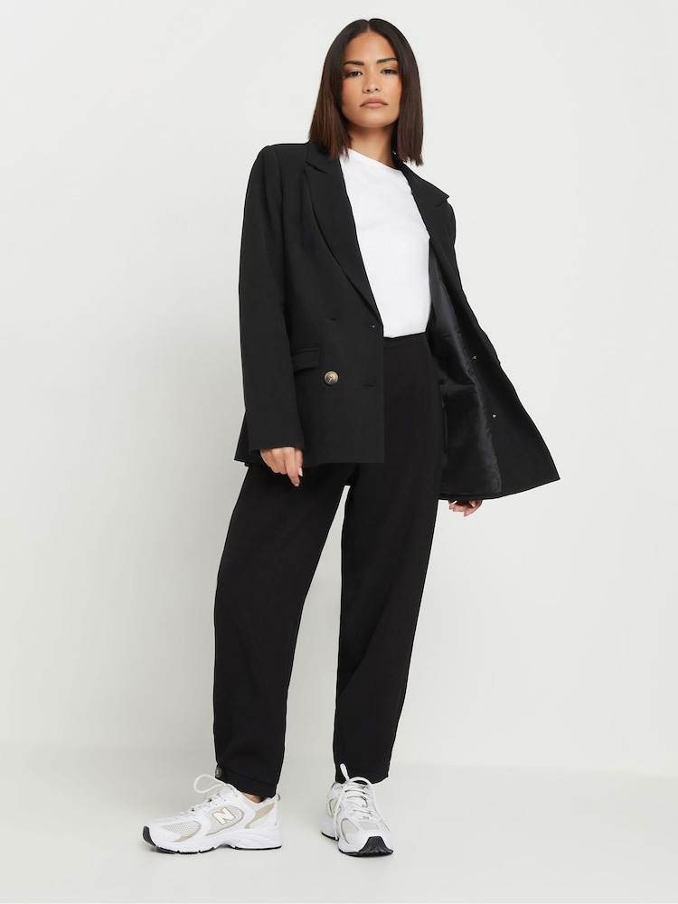 PixieGirl Petite Black Tailored Barrel Button Trousers - Image 1 of 5