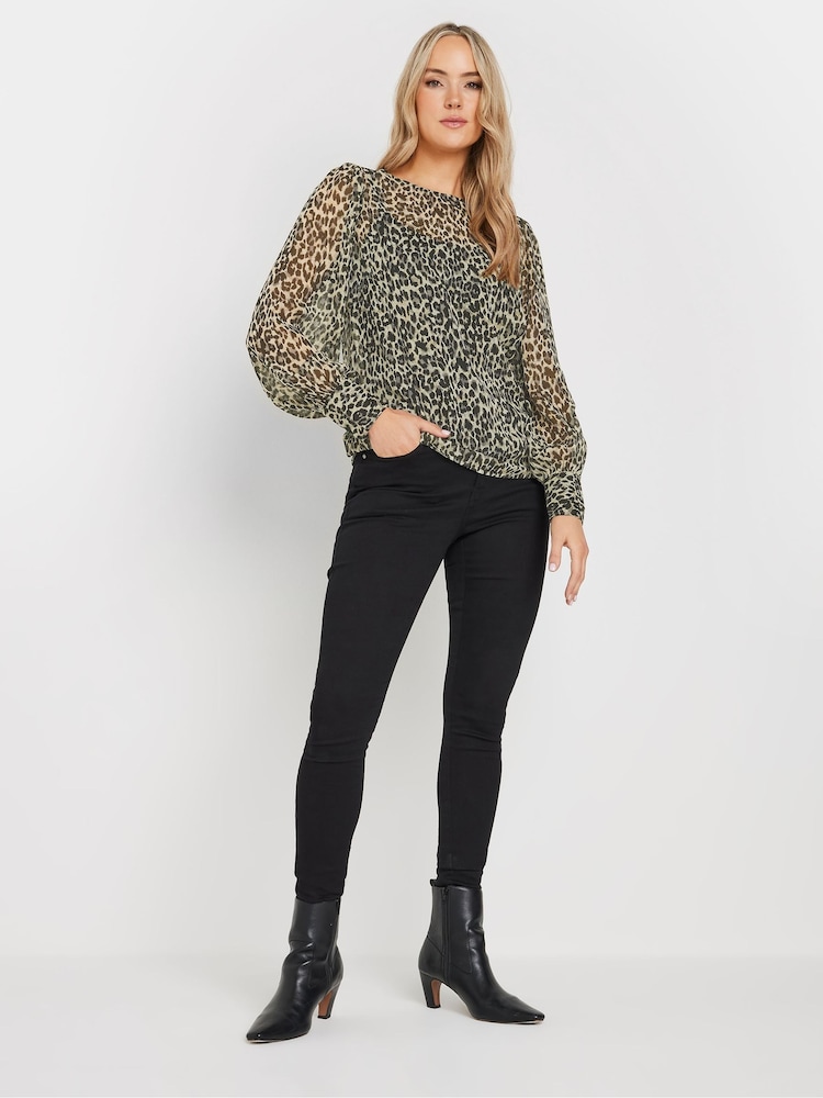 Long Tall Sally Grey Georgette Scoop Neck Blouse - Image 2 of 5