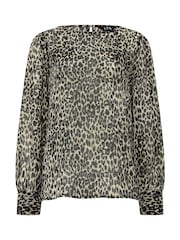 Long Tall Sally Grey Georgette Scoop Neck Blouse - Image 5 of 5