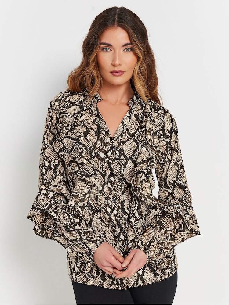 Long Tall Sally Natural Frilled Shirt - Image 1 of 5