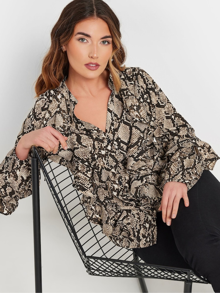 Long Tall Sally Natural Frilled Shirt - Image 4 of 5